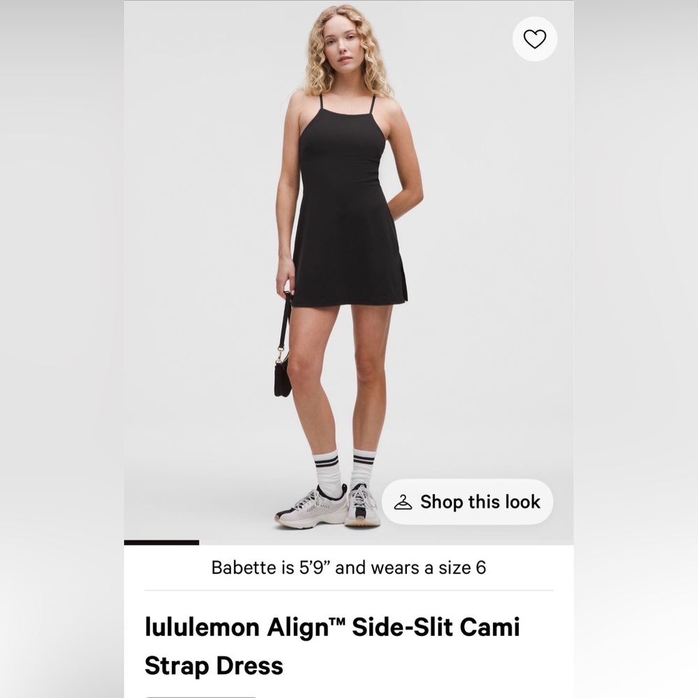 lululemon athletica Black Align Side-Slit Cami strap Dress - sz6 NWT